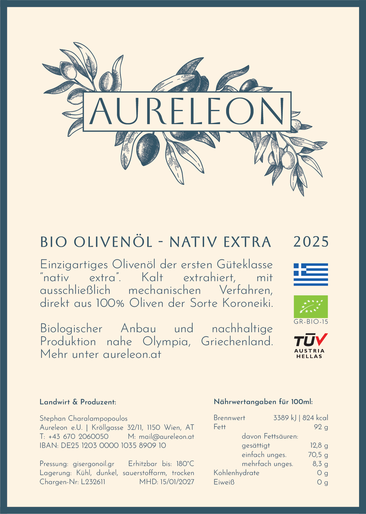 Bio Olivenöl 2025 - 5L